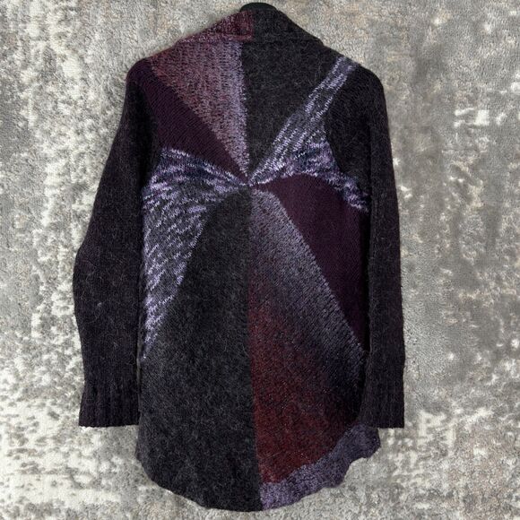 Fenn Wright Mason Sz S Colorblock Alpaca Wool Blend Cardigan Sweater Purple - Picture 3 of 7